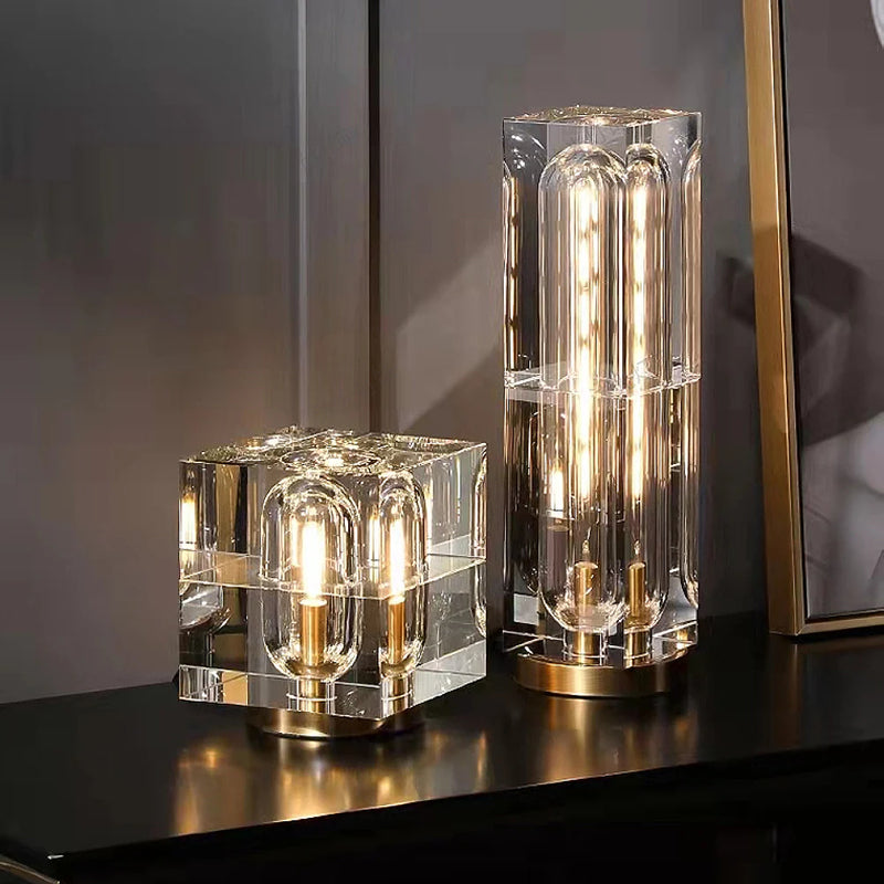 Crystal Bedside Table Lamp - Elegant and Stylish Lighting for Bedroom, with a Sleek Design and Soft Ambient Glow.