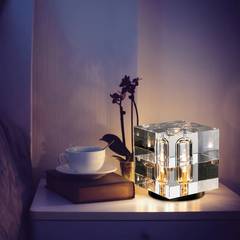 Crystal Bedside Table Lamp - Elegant and Stylish Lighting for Bedroom, with a Sleek Design and Soft Ambient Glow.