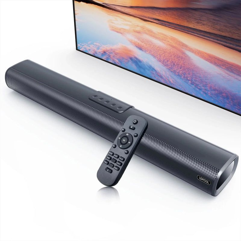 2.1Ch Sound Bar with Subwoofer for TV - Wired & Wireless Bluetooth 5.0 3D Surround Sound Speakers, Optical/HDMI/AUX/RCA/USB Connectivity, Wall Mountable Audio System