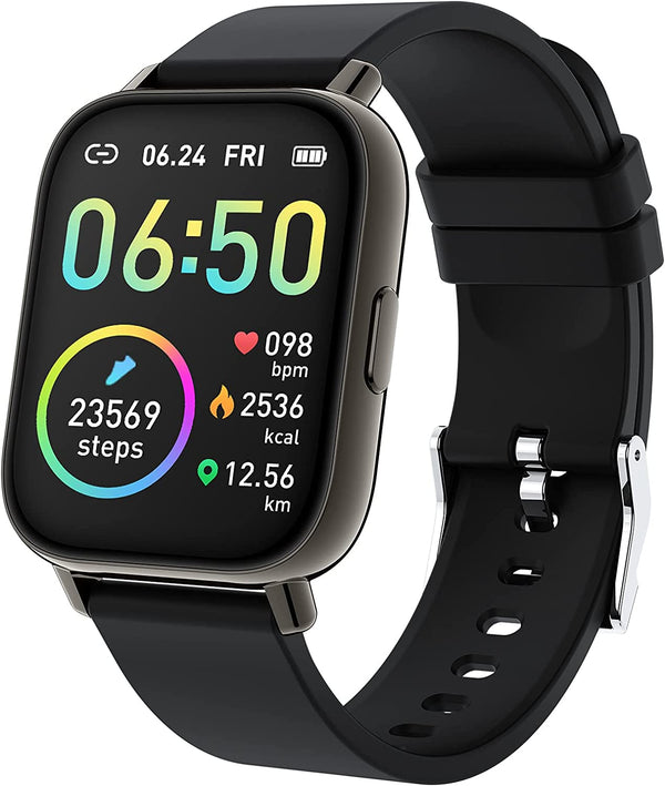 2022 Smart Watch for Men & Women - 1.69'' Touch Screen Fitness Tracker with Heart Rate Monitor, Sleep Tracking, Pedometer, and IP68 Waterproof Design, Compatible with Android & iOS.