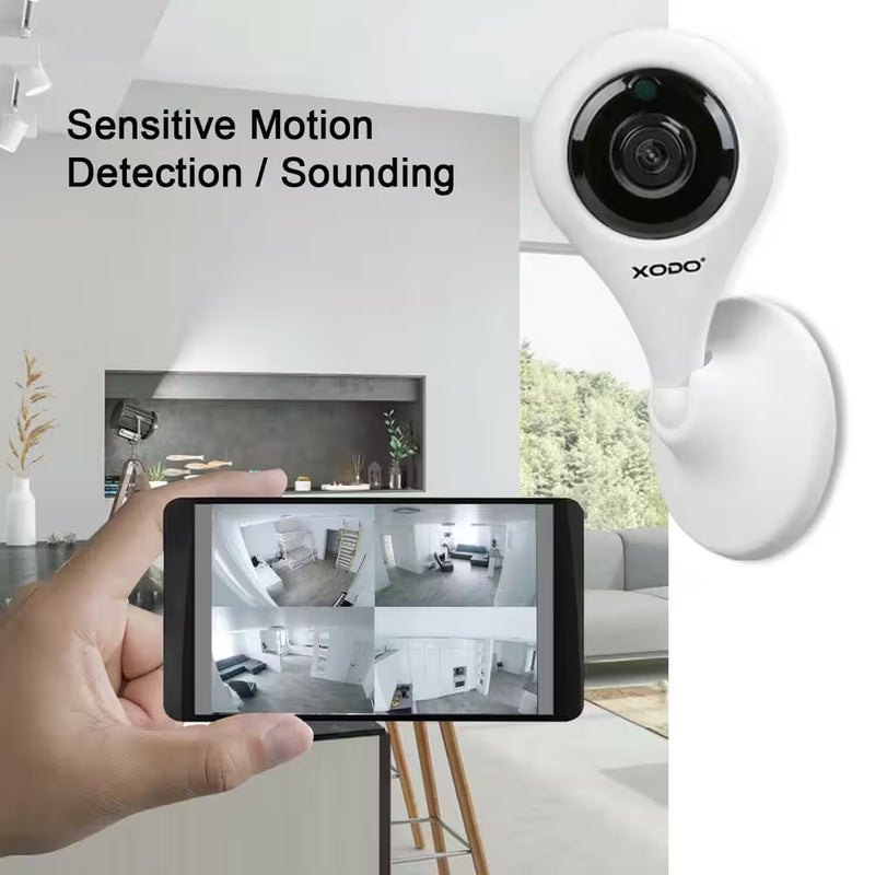 Smart Home Security Surveillance Kit - Includes 1080P Camera, 60-Watt Smart Bulb, Smart Plug, App-Controlled, Easy Installation for Complete Home Automation.