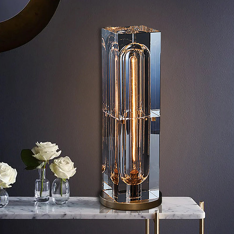 Crystal Bedside Table Lamp - Elegant and Stylish Lighting for Bedroom, with a Sleek Design and Soft Ambient Glow.