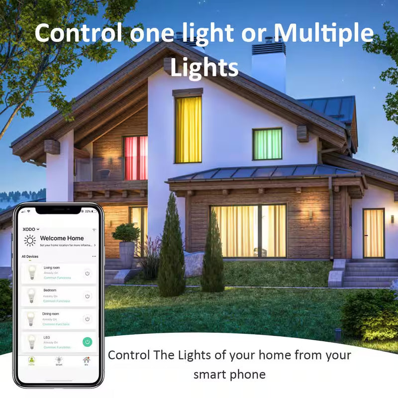 Smart Home Security Surveillance Kit - Includes 1080P Camera, 60-Watt Smart Bulb, Smart Plug, App-Controlled, Easy Installation for Complete Home Automation.