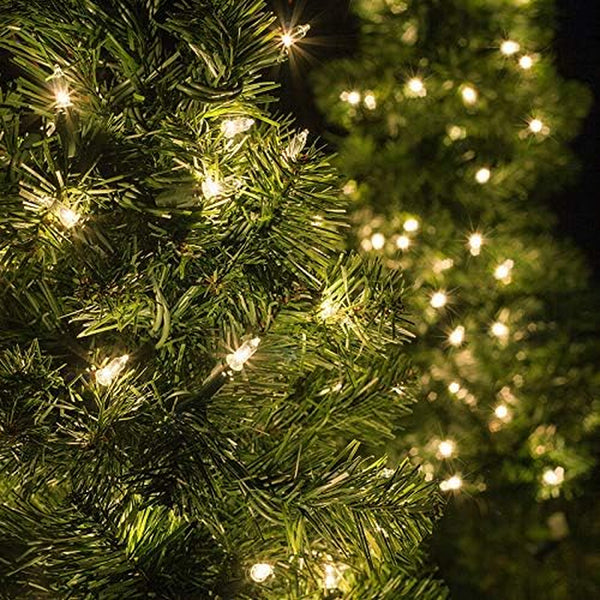 2 Ft Christmas Tree Pathway Light - Miniature Tabletop Christmas Tree with 50 Clear Incandescent Lights, Perfect for Holiday Pathway Decor and Indoor Festive Displays.