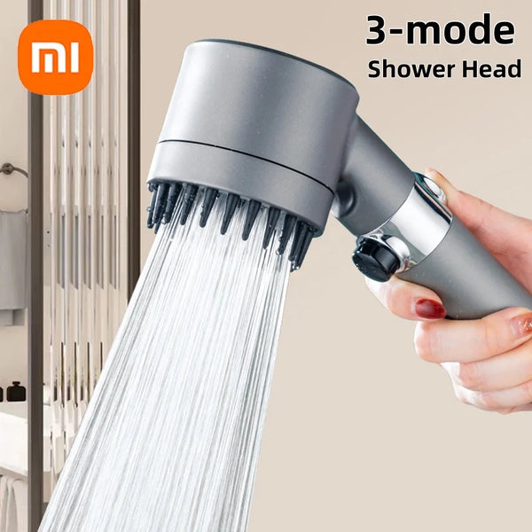 XIAOMI 3 Modes High-Pressure Shower Head - Portable Filter Showerhead with Rainfall Faucet Tap for Bathroom, Innovative Home Bath Accessory.