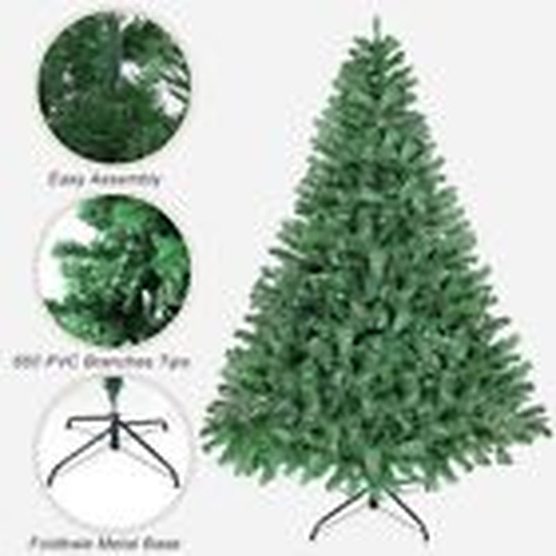 6FT Artificial Christmas Tree with 900 PVC Branch Tips - Realistic Green Tree for Holiday Decorations