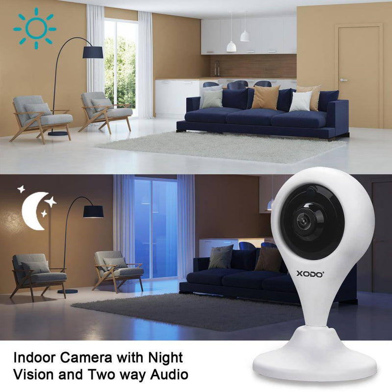 Smart Home Security Surveillance Kit - Includes 1080P Camera, 60-Watt Smart Bulb, Smart Plug, App-Controlled, Easy Installation for Complete Home Automation.