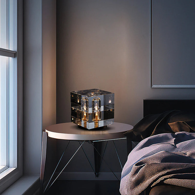 Crystal Bedside Table Lamp - Elegant and Stylish Lighting for Bedroom, with a Sleek Design and Soft Ambient Glow.